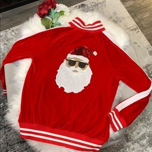 New! Velour Sequin Santa Christmas Jacket